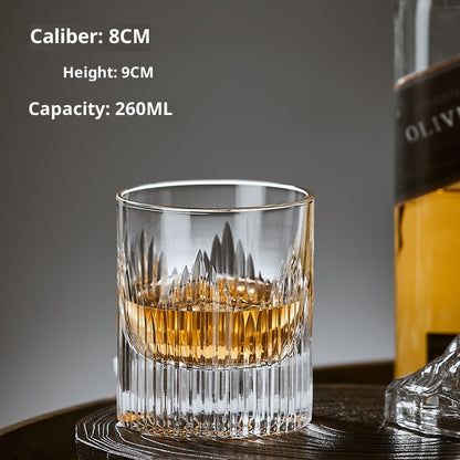 Hand Carved Whiskey Polished Carved Crystal Glasses - Short Sword Flower-Short SUNFLOWER-Short Circle Plaid-High Grid-High Sword Flower- Cellar Wall- 81158749