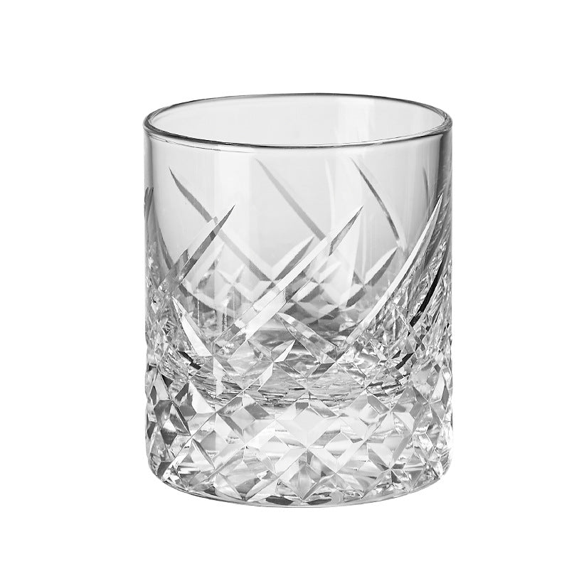 Hand Carved Whiskey Polished Carved Crystal Glasses - Short Sword Flower-Short SUNFLOWER-Short Circle Plaid-High Grid-High Sword Flower- Cellar Wall- 99186286