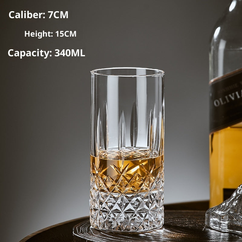 Hand Carved Whiskey Polished Carved Crystal Glasses - Short Sword Flower-Short SUNFLOWER-Short Circle Plaid-High Grid-High Sword Flower- Cellar Wall- 23299104