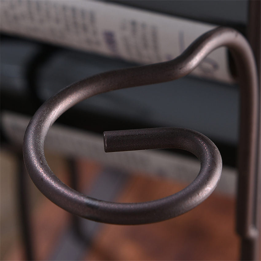 Iron Display Wine Rack - White-Bronze- Cellar Wall- 8092303