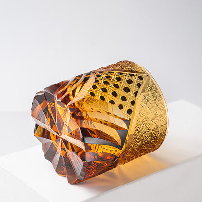 Japanese Hand-carved Wine Glass Crystal Glass Wine Glass - Kuixing-Bamboo rhyme-Luzhou-Xu Ling-Hei Lan- Cellar Wall- 87942677