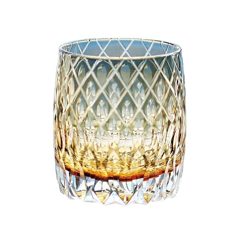 Japanese-style Crystal Glasses Carved Whiskey High-grade - Gray Lei Guang-Gray Far Thunder-Romantic-Gray Mist- Cellar Wall- 8553543