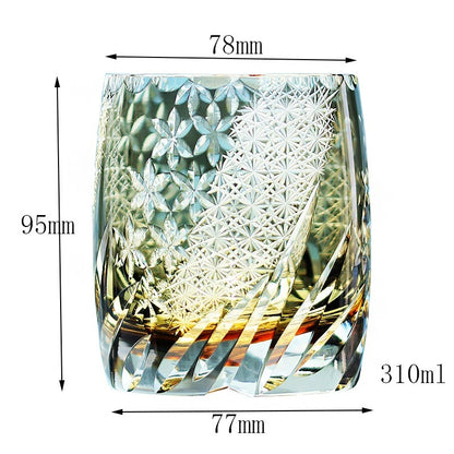 Japanese-style Crystal Glasses Carved Whiskey High-grade - Gray Lei Guang-Gray Far Thunder-Romantic-Gray Mist- Cellar Wall- 71819869