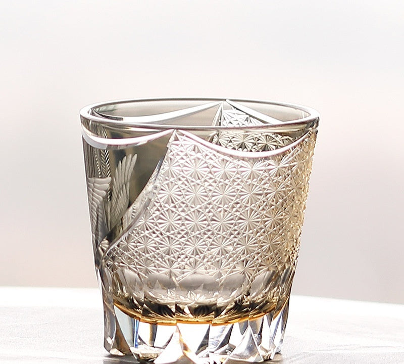 Japanese-style Jianghu Cut Cup Crystal Glasses Retro Affordable Luxury Whiskey - Xuanfeng-Dragon Cup-Danfeng-Blue Peacock-Green Peacock- Cellar Wall- 94635034