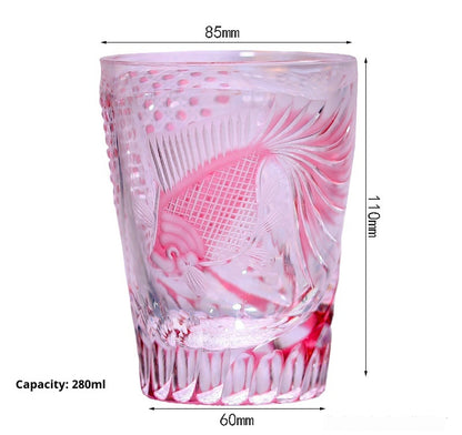 Japanese-style Jianghu Cut Cup Crystal Glasses Retro Affordable Luxury Whiskey - Xuanfeng-Dragon Cup-Danfeng-Blue Peacock-Green Peacock- Cellar Wall- 42676562