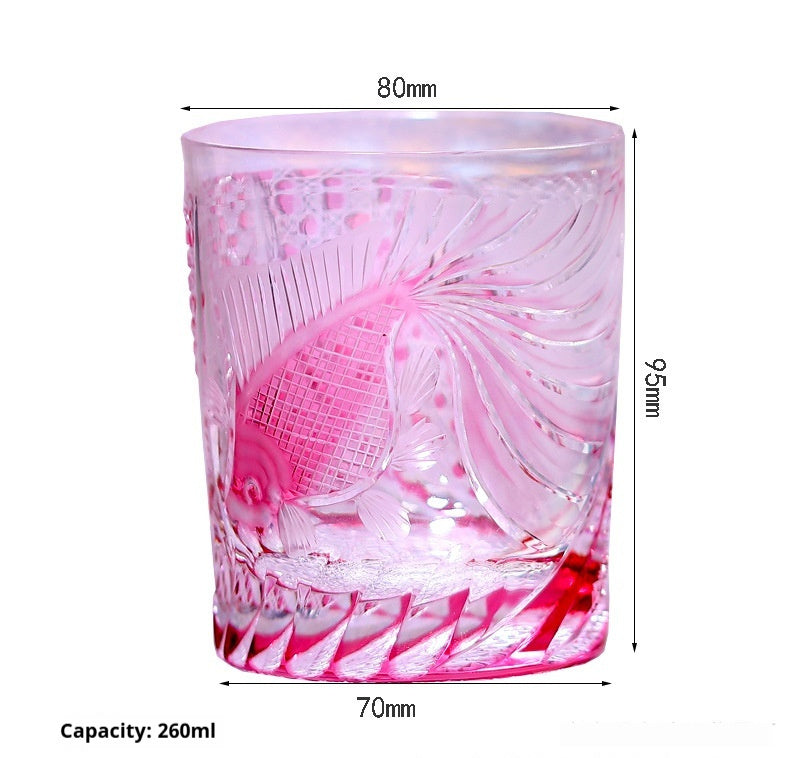 Japanese-style Jianghu Cut Cup Crystal Glasses Retro Affordable Luxury Whiskey - Xuanfeng-Dragon Cup-Danfeng-Blue Peacock-Green Peacock- Cellar Wall- 74684575