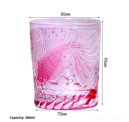 Japanese-style Jianghu Cut Cup Crystal Glasses Retro Affordable Luxury Whiskey - Xuanfeng-Dragon Cup-Danfeng-Blue Peacock-Green Peacock- Cellar Wall- 74684575