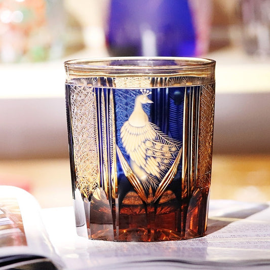 Japanese-style Jianghu Cut Cup Crystal Glasses Retro Affordable Luxury Whiskey - Xuanfeng-Dragon Cup-Danfeng-Blue Peacock-Green Peacock- Cellar Wall- 60887702