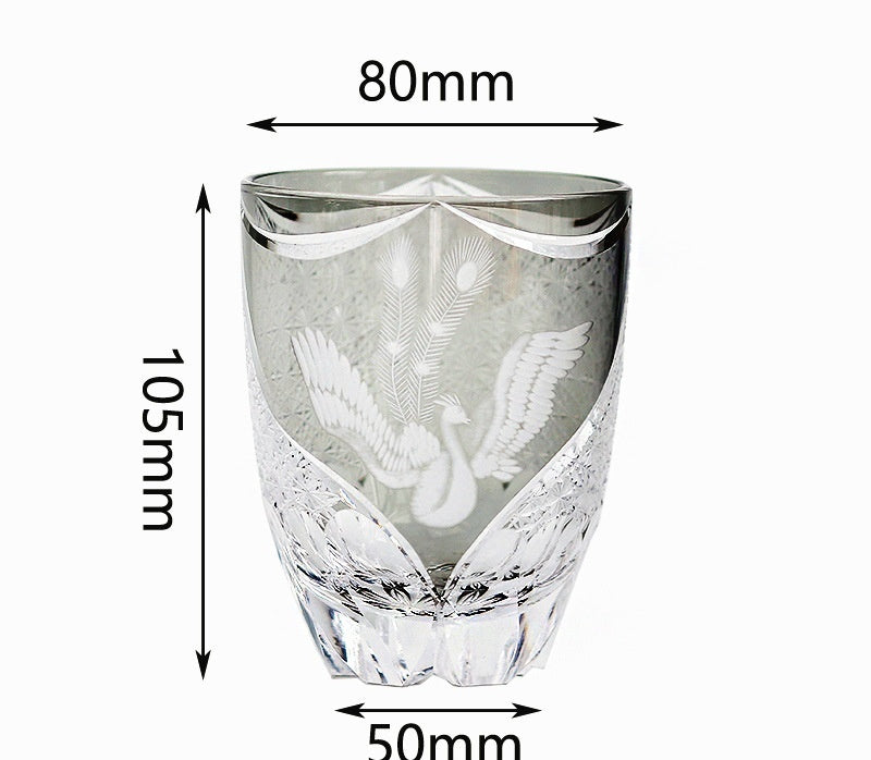Japanese-style Jianghu Cut Cup Crystal Glasses Retro Affordable Luxury Whiskey - Xuanfeng-Dragon Cup-Danfeng-Blue Peacock-Green Peacock- Cellar Wall- 98998539