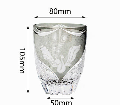 Japanese-style Jianghu Cut Cup Crystal Glasses Retro Affordable Luxury Whiskey - Xuanfeng-Dragon Cup-Danfeng-Blue Peacock-Green Peacock- Cellar Wall- 98998539