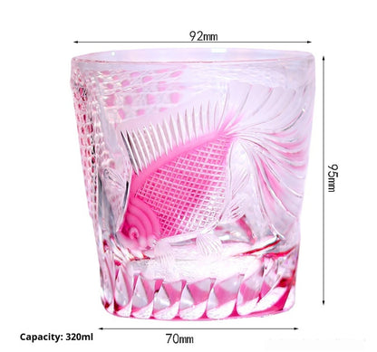 Japanese-style Jianghu Cut Cup Crystal Glasses Retro Affordable Luxury Whiskey - Xuanfeng-Dragon Cup-Danfeng-Blue Peacock-Green Peacock- Cellar Wall- 93505908