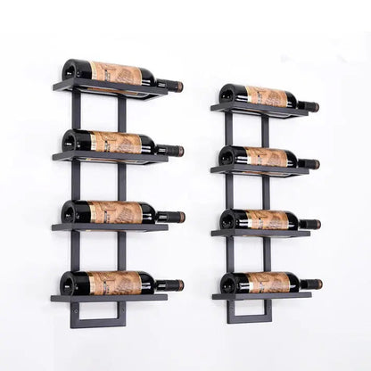 Modern Iron Wall Mounted Wine Holder 2-4 Bottles  Cellar Wall