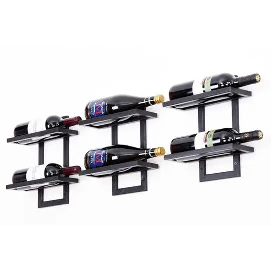 Modern Iron Wall Mounted Wine Holder 2-4 Bottles Black / 4 Bottles Cellar Wall