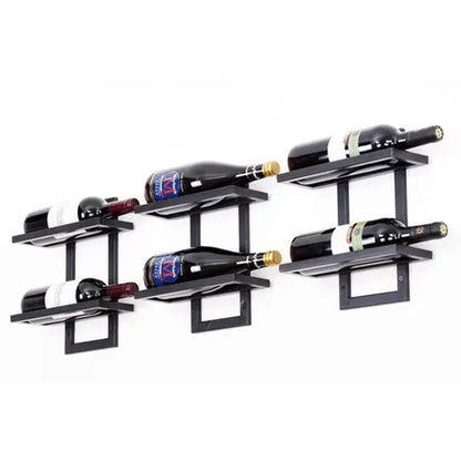 Modern Iron Wall Mounted Wine Holder 2-4 Bottles Black / 4 Bottles Cellar Wall