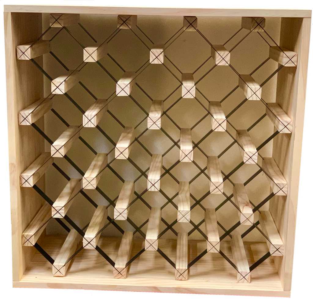 Modern Module Cube Wine Rack - Natural Pine-Rich Black-Mahogany-Exterior Rich Black-Exterior Mahogany- Cellar Wall- 64816858