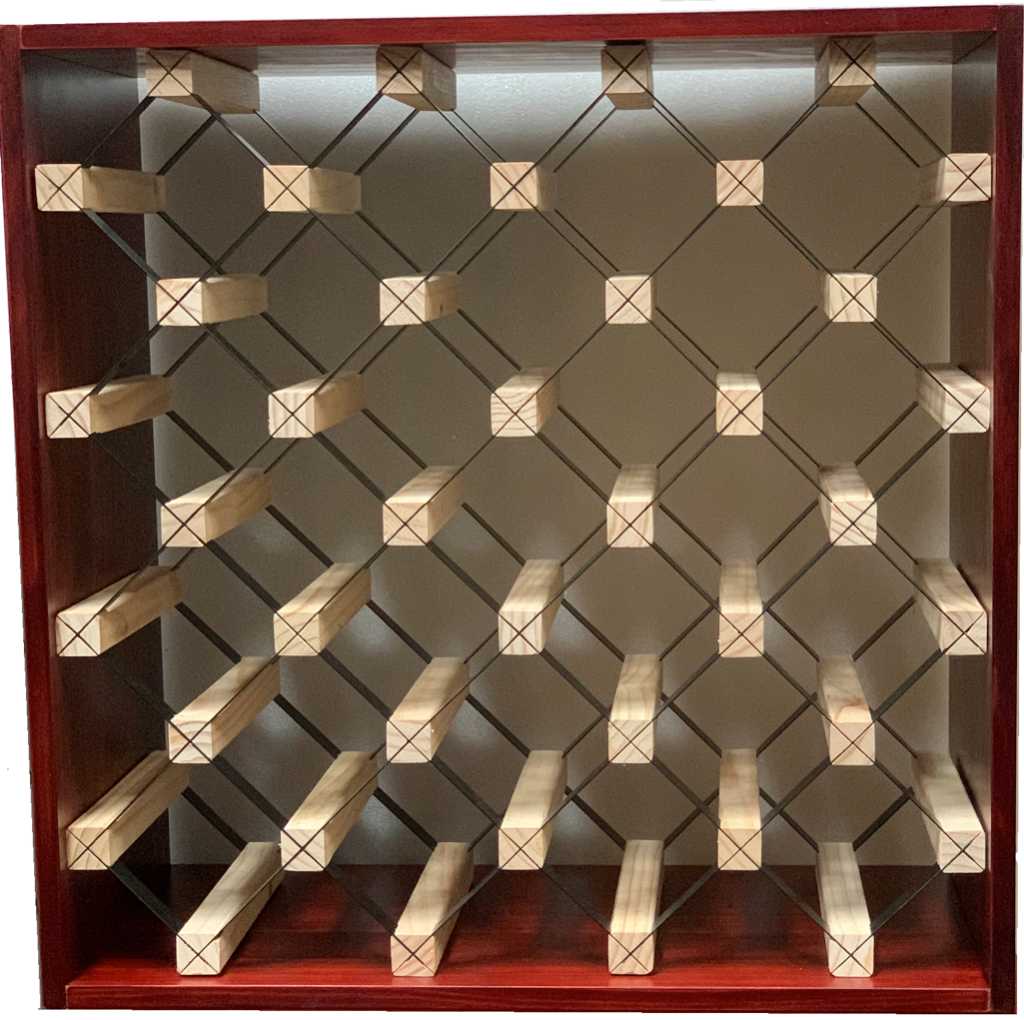 Modern Module Cube Wine Rack - Natural Pine-Rich Black-Mahogany-Exterior Rich Black-Exterior Mahogany- Cellar Wall- 33219941