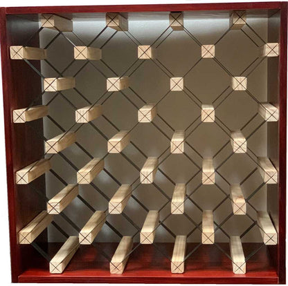 Modern Module Cube Wine Rack - Natural Pine-Rich Black-Mahogany-Exterior Rich Black-Exterior Mahogany- Cellar Wall- 33219941