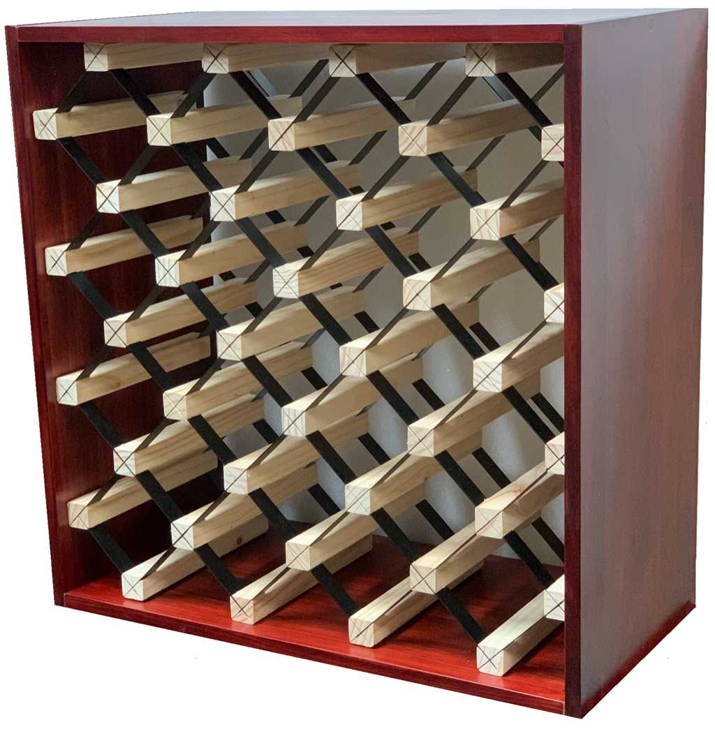 Modern Module Cube Wine Rack - Natural Pine-Rich Black-Mahogany-Exterior Rich Black-Exterior Mahogany- Cellar Wall- 70972912