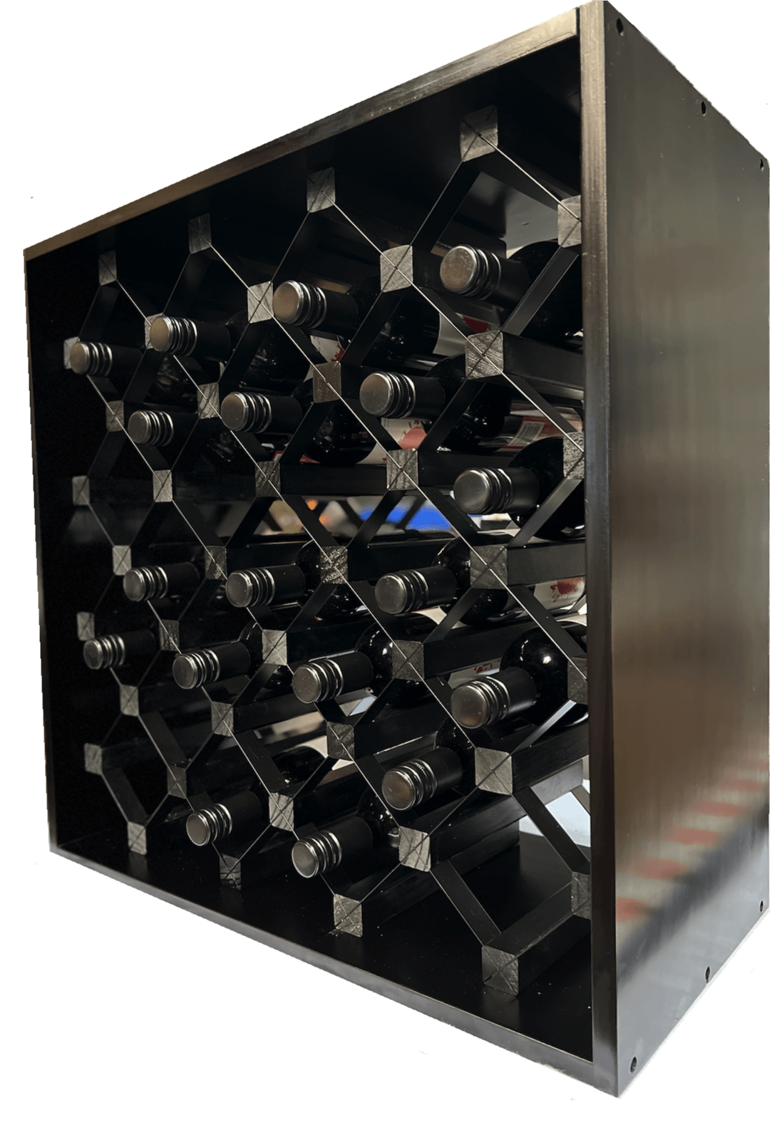 Modern Module Cube Wine Rack - Natural Pine-Rich Black-Mahogany-Exterior Rich Black-Exterior Mahogany- Cellar Wall- 80767932