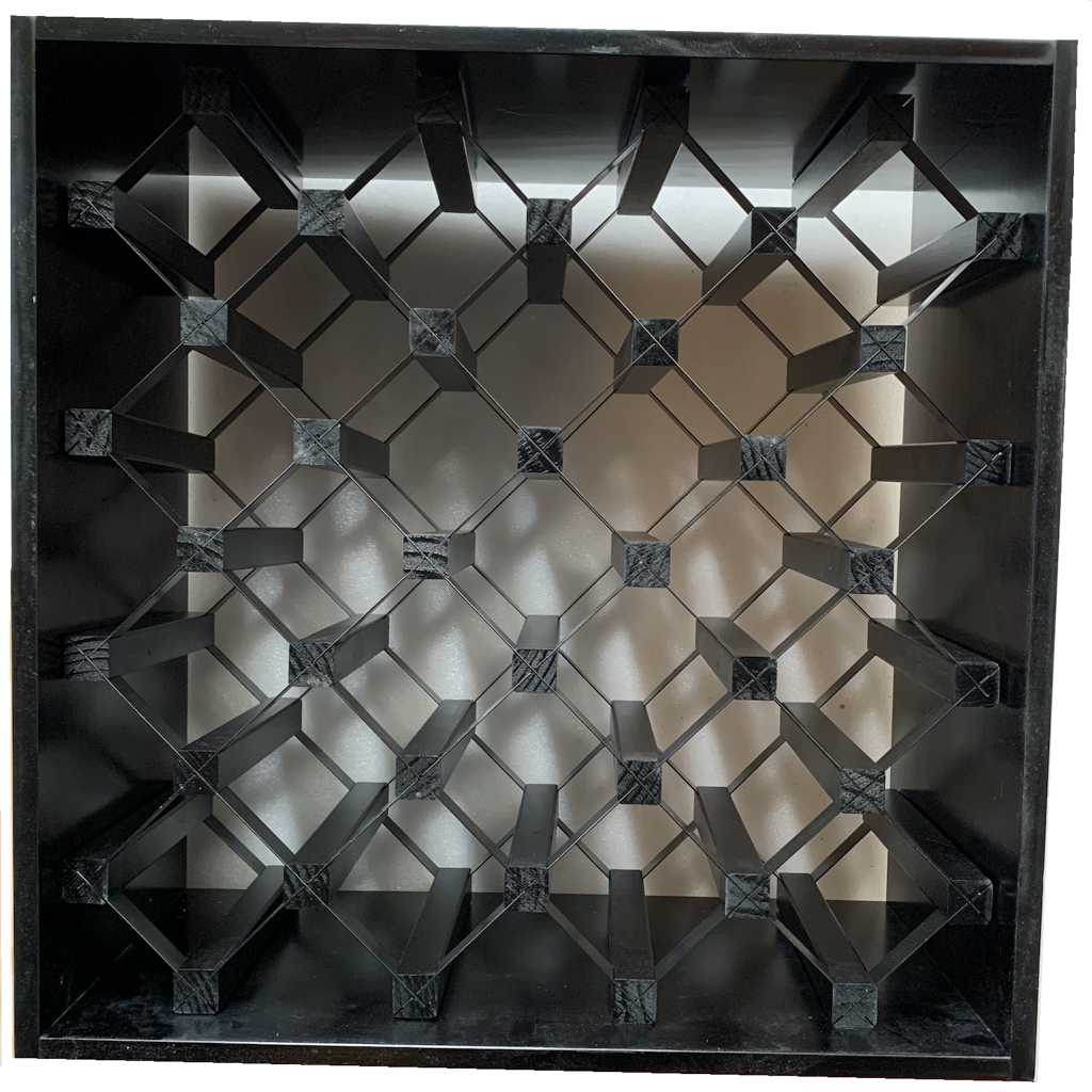 Modern Module Cube Wine Rack - Natural Pine-Rich Black-Mahogany-Exterior Rich Black-Exterior Mahogany- Cellar Wall- 91352332