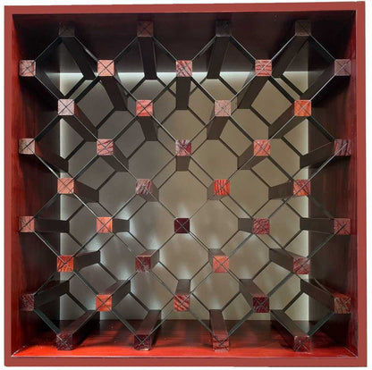 Modern Module Cube Wine Rack - Natural Pine-Rich Black-Mahogany-Exterior Rich Black-Exterior Mahogany- Cellar Wall- 2236356