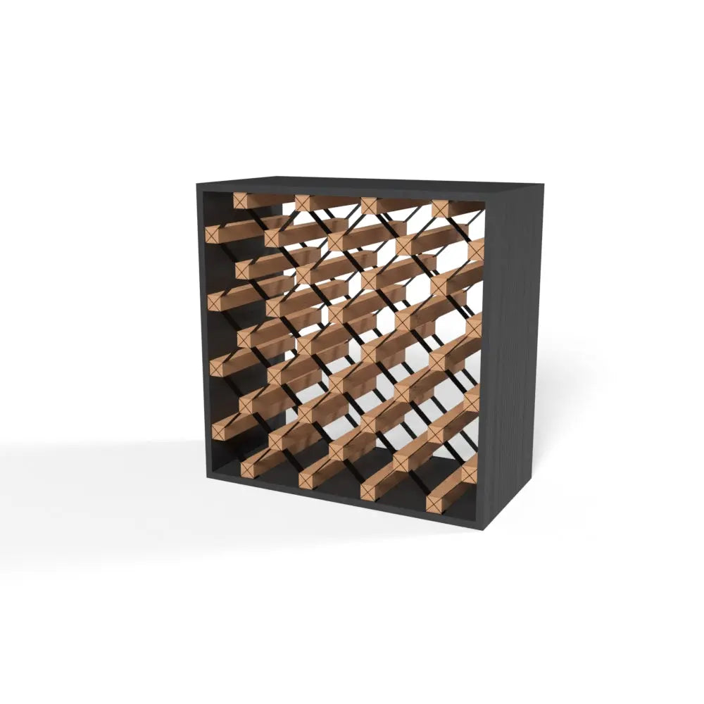 Modern Module Cube Wine Rack - Natural Pine-Rich Black-Mahogany-Exterior Rich Black-Exterior Mahogany- Cellar Wall- 11048152