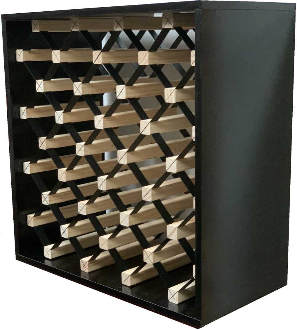 Modern Module Cube Wine Rack - Natural Pine-Rich Black-Mahogany-Exterior Rich Black-Exterior Mahogany- Cellar Wall- 8627429