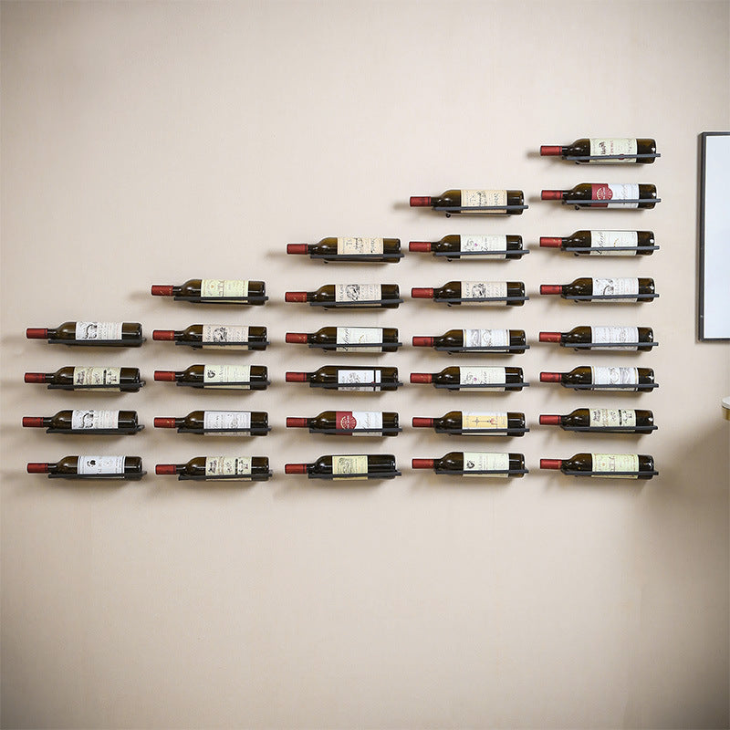 Modular Modern Iron Wall-Mounted Wine Holder - Black-Bronze-Golden- Cellar Wall- 59757475