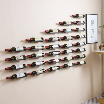 Modular Modern Iron Wall-Mounted Wine Holder - Black-Bronze-Golden- Cellar Wall- 97039558