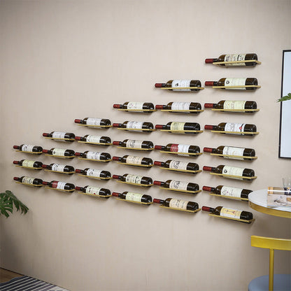 Modular Modern Iron Wall-Mounted Wine Holder - Black-Bronze-Golden- Cellar Wall- 89491205