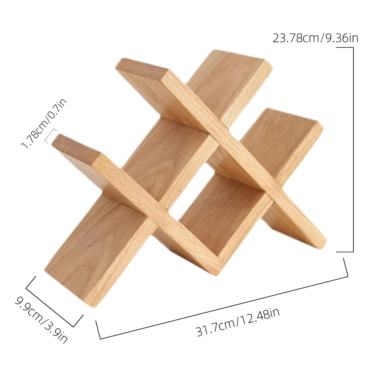 Natural Premium Wood Crossed Wine Rack - Default Title- Cellar Wall- 84081432