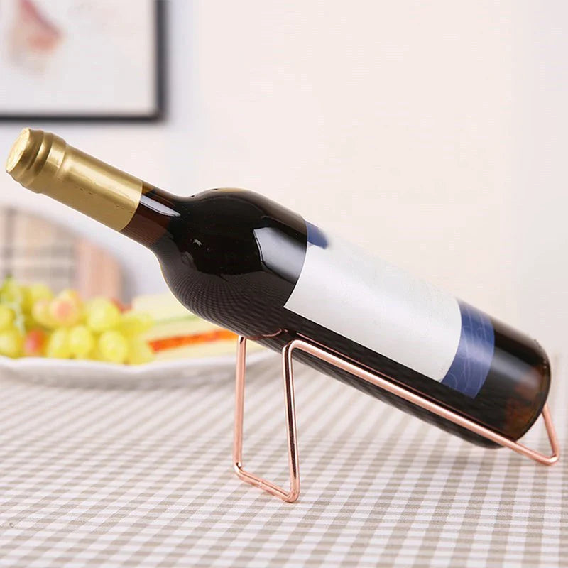 Sleek Modern Iron Wine Holder - Black-Gold-Rose Gold-Silver- Cellar Wall- 43450326