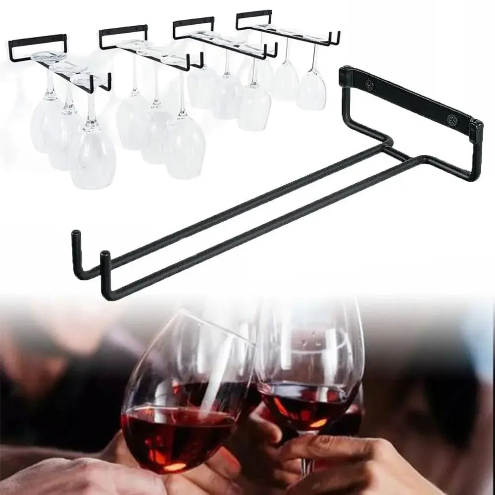 Wall Mounted Hanging Wine Glass Holder - Default Title- Cellar Wall- 24159904