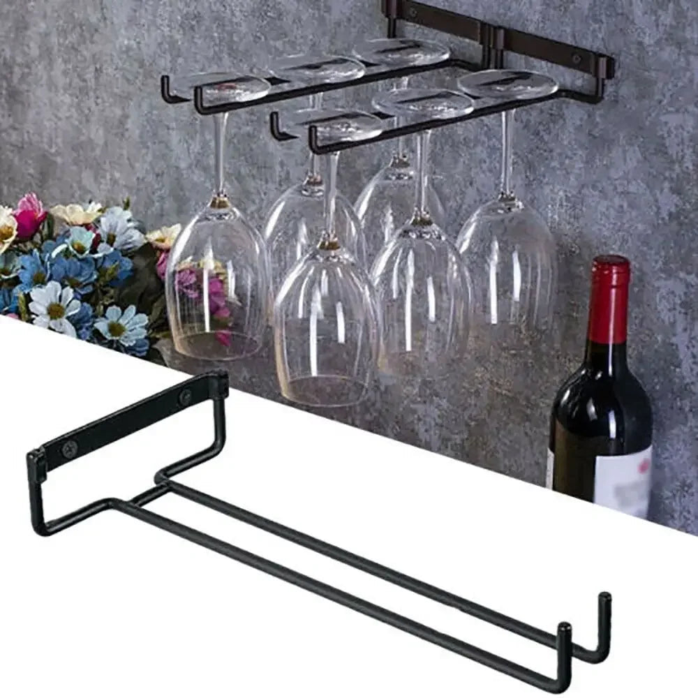 Wall Mounted Hanging Wine Glass Holder - Default Title- Cellar Wall- 90983571
