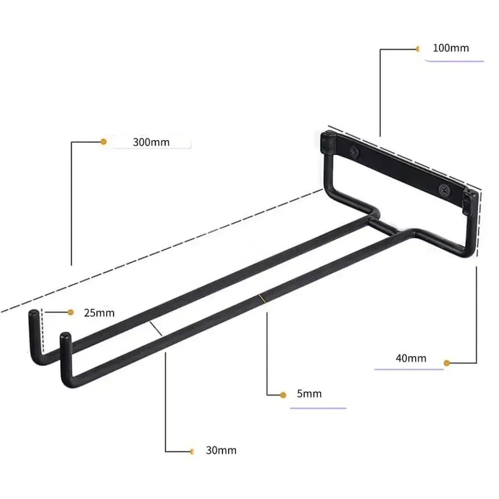 Wall Mounted Hanging Wine Glass Holder - Default Title- Cellar Wall- 11753641