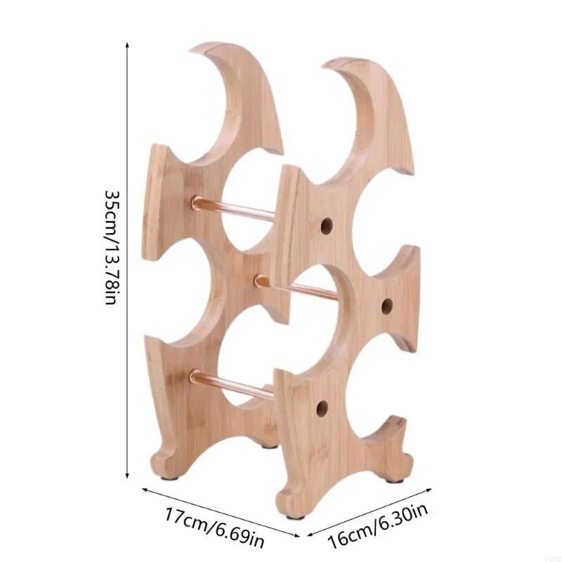 Wave Free Standing Wine Rack - Bamboo-Brown- Cellar Wall- 114248