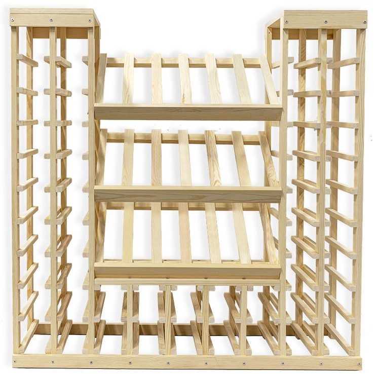 Wine Cabinet Display - Natural Pine-Rich Black- Cellar Wall- 91763001