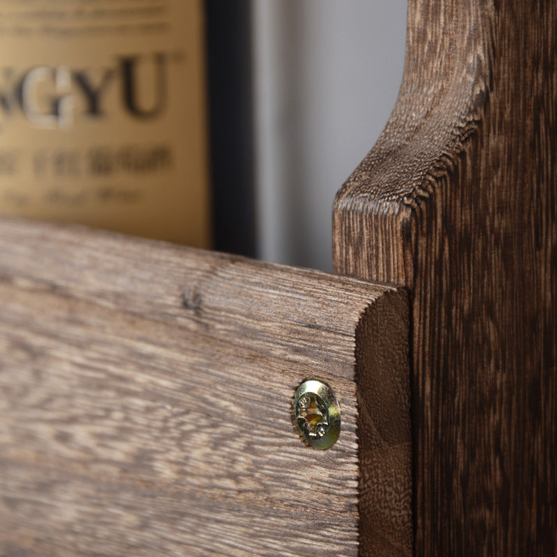 Wooden Wall Mounted Display Shelf - Dark-Light- Cellar Wall- 44247822