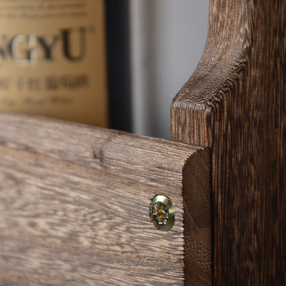 Wooden Wall Mounted Display Shelf - Dark-Light- Cellar Wall- 44247822