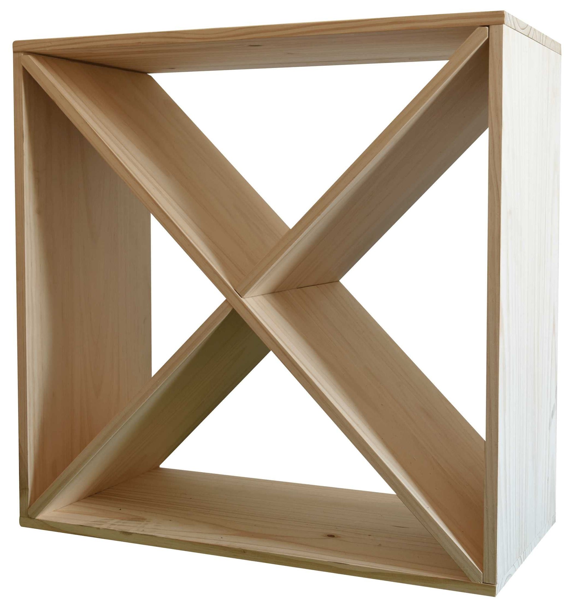 X-Module Wine Rack Cube - Natural Pine-Rich Black-Mahogany Brown-Interior Rich Black-Interior Natural Pine- Cellar Wall- 5984275