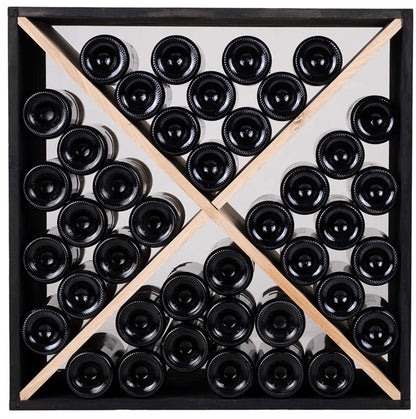 X-Module Wine Rack Cube - Natural Pine-Rich Black-Mahogany Brown-Interior Rich Black-Interior Natural Pine- Cellar Wall- 63249242
