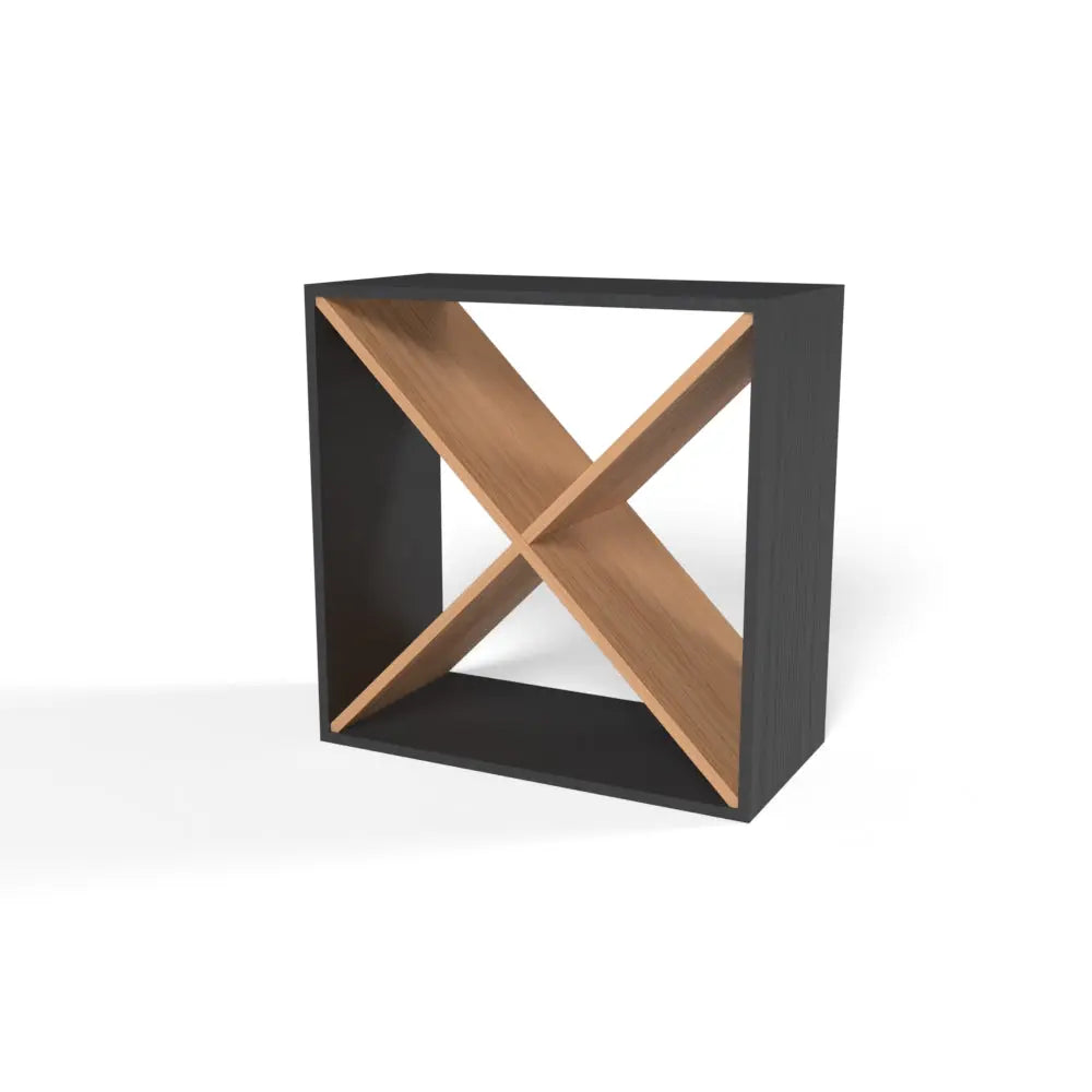 X-Module Wine Rack Cube - Natural Pine-Rich Black-Mahogany Brown-Interior Rich Black-Interior Natural Pine- Cellar Wall- 51052945