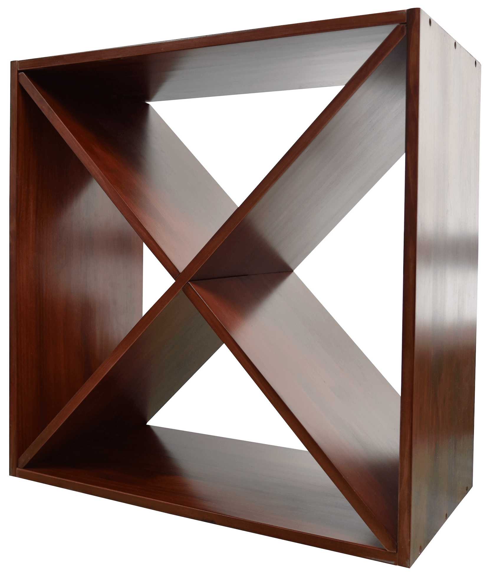 X-Module Wine Rack Cube - Natural Pine-Rich Black-Mahogany Brown-Interior Rich Black-Interior Natural Pine- Cellar Wall- 16245853