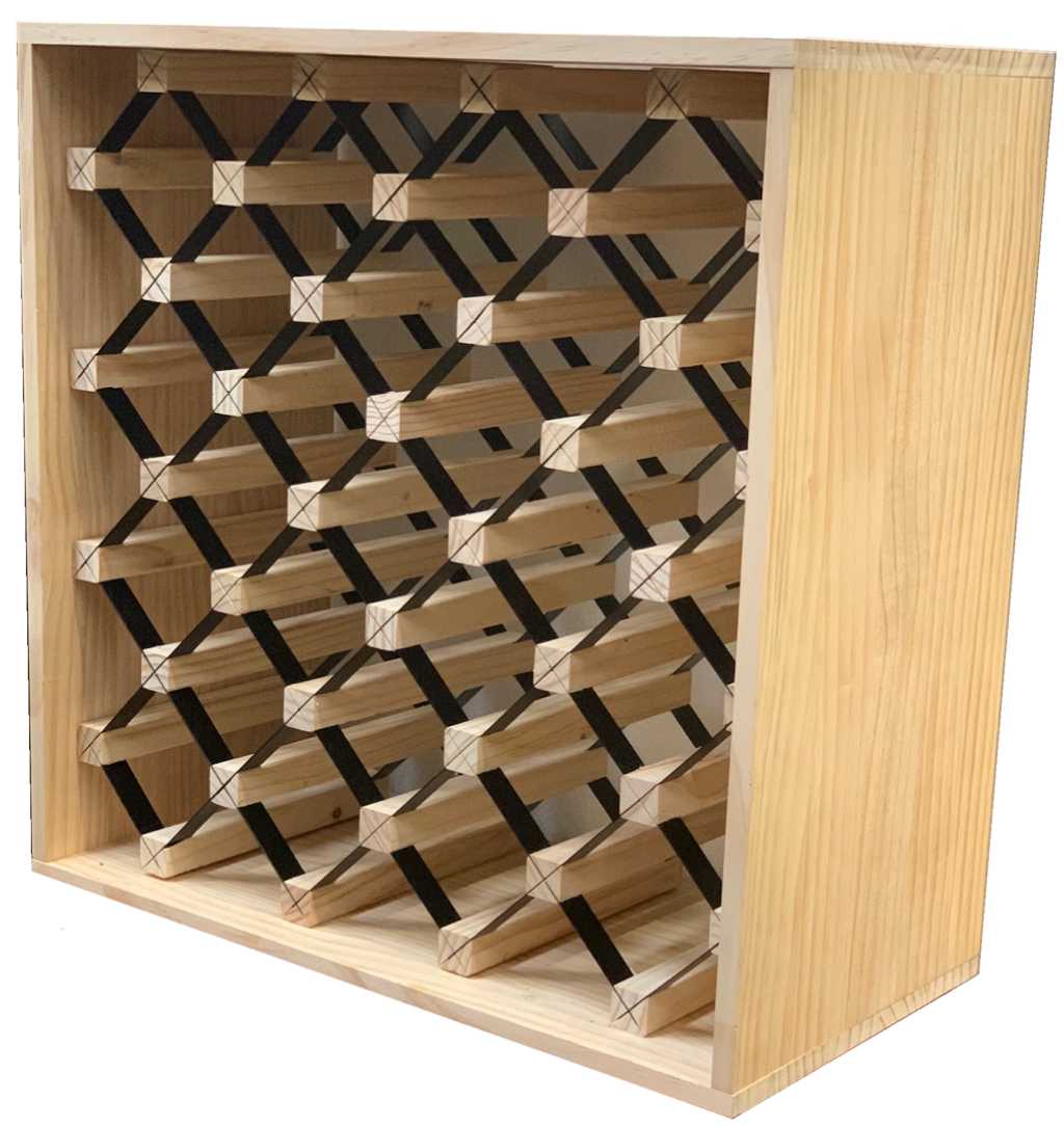 Modern Module Cube Wine Rack NaturalPine Cellar Wall